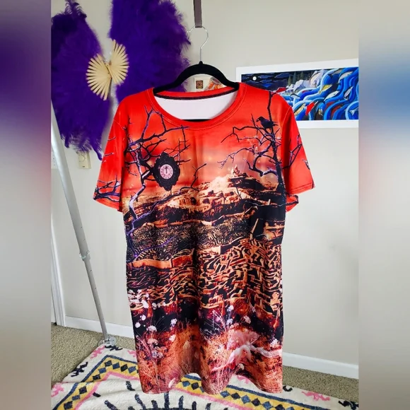 BLACKMILK TURN BACK TEE DRESS LABYRINTH XL - Picture 4 of 9